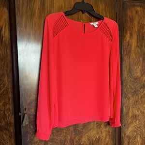 Bar III coral cutout detail blouse